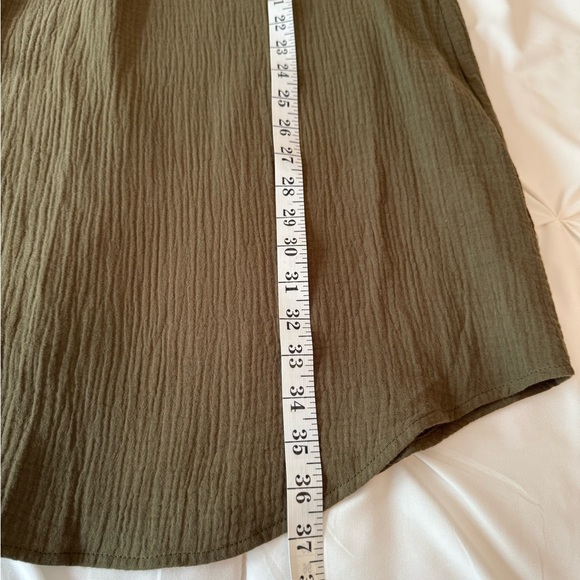 209wst38 Olive Green Long Sleeve Dress 100% Cotton Size Small - Picture 9 of 9